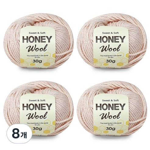 니뜨 허니 울 뜨개실 30g, 3연살색, 8개