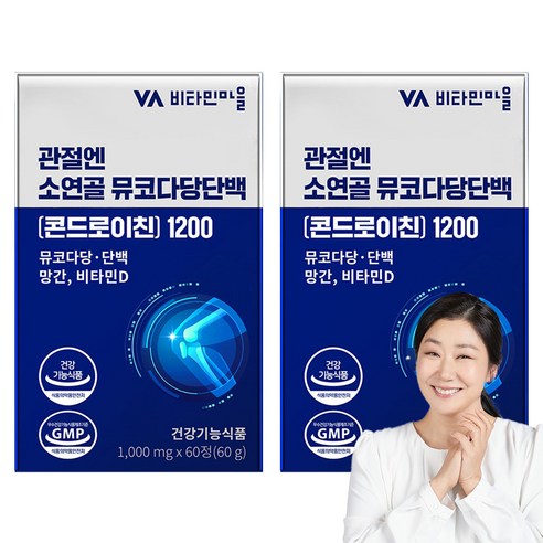 비타민마을 관절엔 소연골 뮤코다당단백 콘드로이친 1200, 60정, 2개