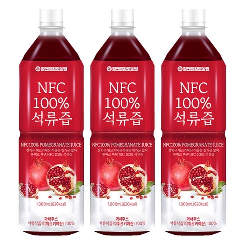 참앤들황토농원 NFC 착즙원액 석류즙, 1L, 3개