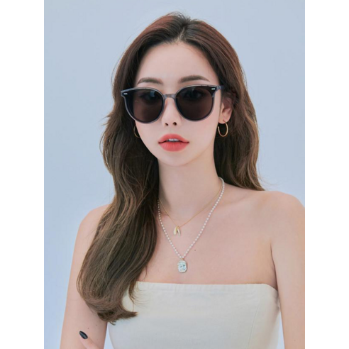 시대를 초월하는 우아함, 멜라크메 편광 오버사이즈 라운드 캣츠 선글라스 63 테이아