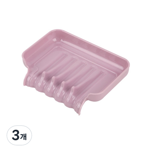 새드리 모던 물 잘 빠지는 비누받침, 핑크, 3개