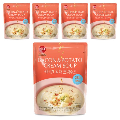 햇반 소프트밀 베이컨 감자 크림 수프, 180g, 5개