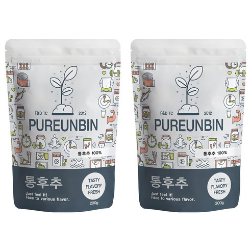 푸른빈 통 흑후추, 200g, 2개