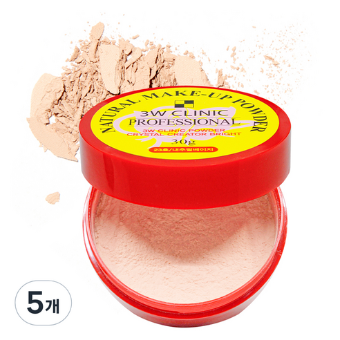 3W클리닉 내추럴 메이크업 파우더 30g, 23호 내추럴베이지, 5개