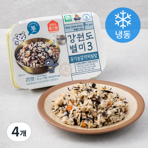 홈스랑 유기가공식품 인증 감자비빔밥 (냉동), 215g, 4개