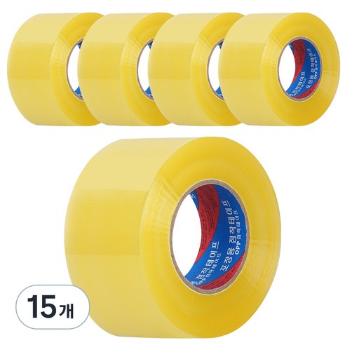 코멧 더 길어진 경포장용 투명 박스테이프 100M, 15개
