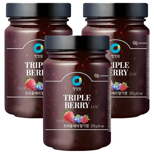 청정원 트리플베리 딸기잼, 370g, 3개