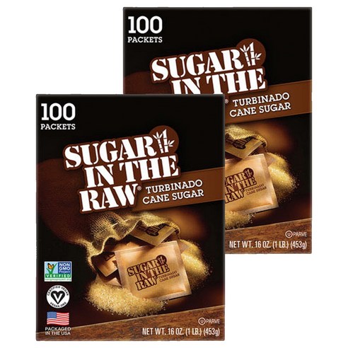인더로 슈가인더로우 데메라라 터비나도 사탕수수 원당설탕 100p, 453g, 2개
