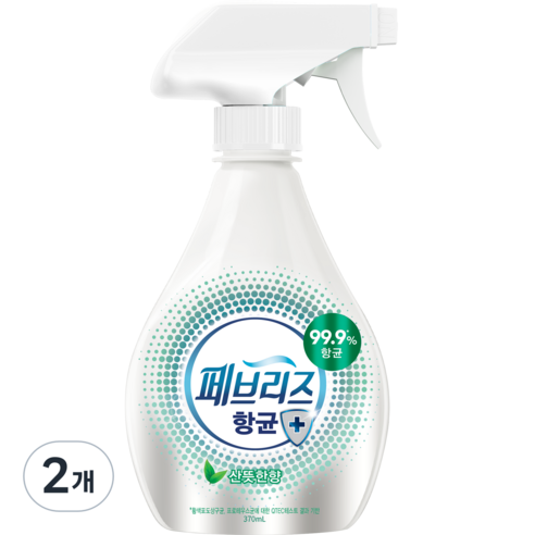 페브리즈 항균플러스 섬유탈취제, 370ml, 2개, 산뜻한향