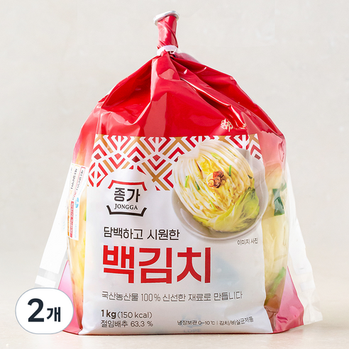 종가 백김치, 1kg, 2개