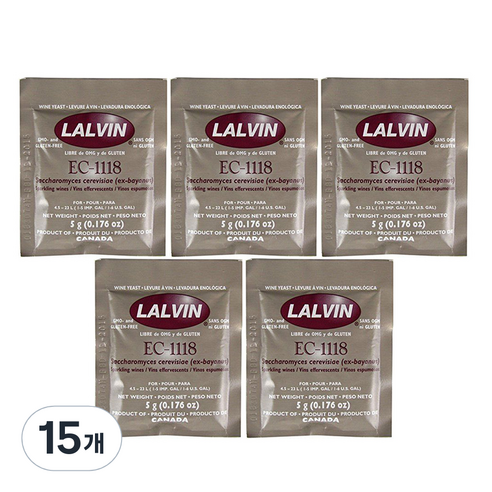LALVIN 와인효모, 5g, 15개