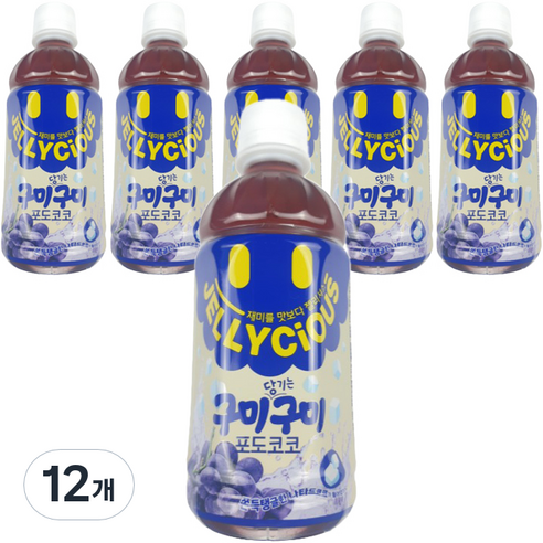 젤리셔스 구미당기는구미 포도코코, 340ml, 12개
