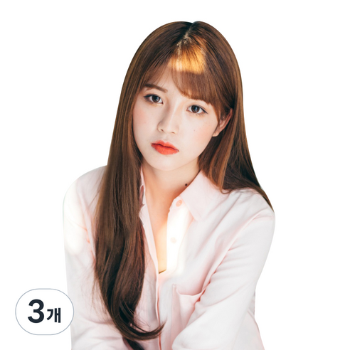 픽앤웨어 똑딱이 붙임머리 피스 C컬펌 S, 투톤 브라운, 3개