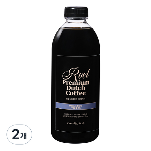 로엘 더치커피 콜드브루 원액 미디엄 블렌드, 1L, 2개, 1개입