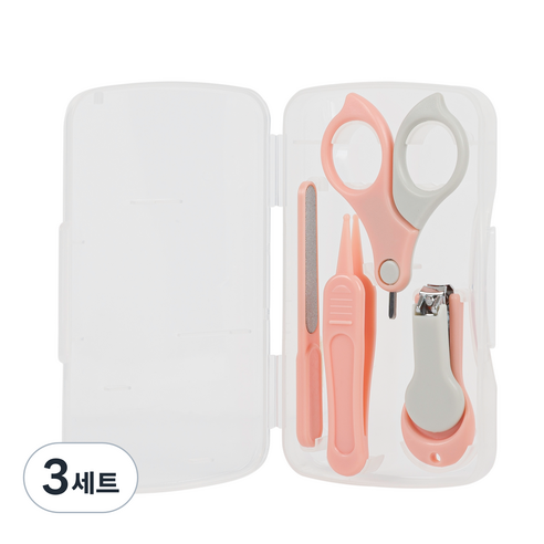 온비유 유아용 손톱깎이 4종 세트, 핑크, 3세트