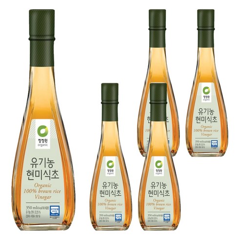 청정원 유기농 현미식초, 350ml, 5개