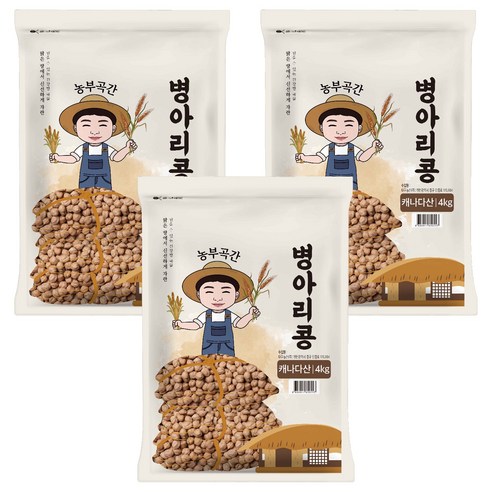 농부곡간 캐나다산 병아리콩, 4kg, 3개