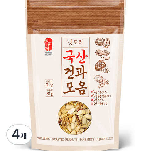 넛토리 국산건과모음, 80g, 4개