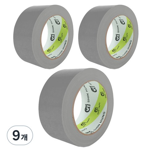 신흥테이프 대용량 면 테이프 은색 48mm x 25m, 9개