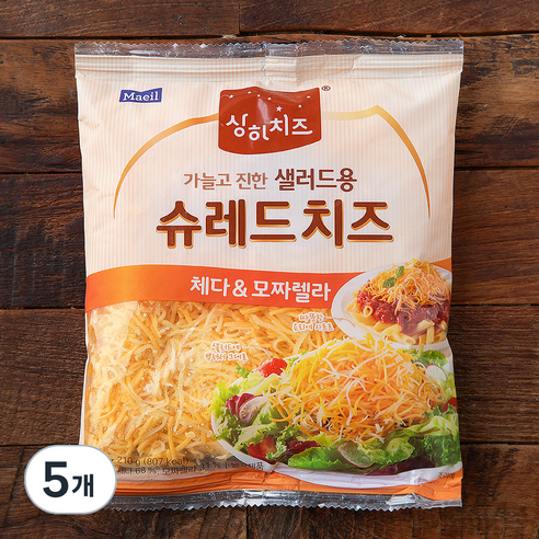 상하치즈 샐러드용 슈레드 치즈, 210g, 1개입, 5개