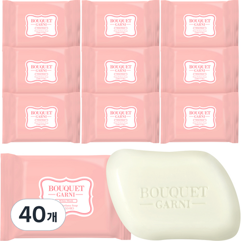 부케가르니 딥 퍼퓸 비누 화이트머스크향, 100g, 40개
