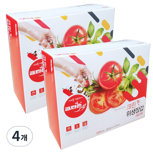 크린손 크린 위생장갑 일반형 500매, 500매입, 4개