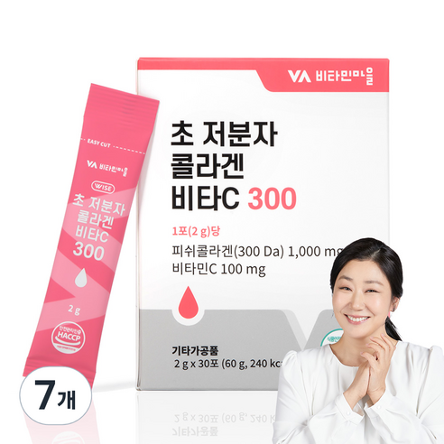 비타민마을 초 저분자 콜라겐 비타민C 300 30p, 7개