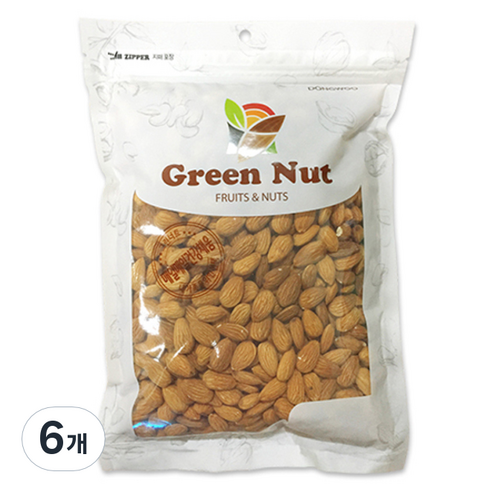 그린너트 생 아몬드, 500g, 6개