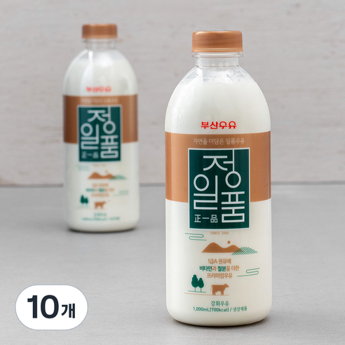 부산우유 정일품 우유, 1000ml, 10개