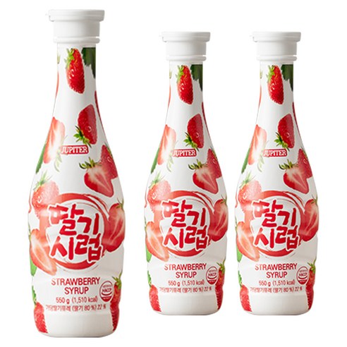 쥬피터 딸기시럽, 550g, 3개