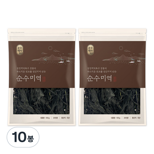 순수해작 순수 미역, 100g, 10개
