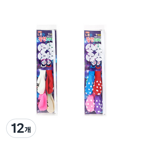 포포팬시 LED 풍선파티 스틱형, 랜덤 발송, 12개
