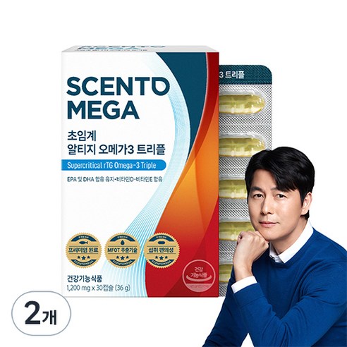 뉴트리원 센토메가 초임계 알티지오메가3 트리플 30p, 2개, 30정