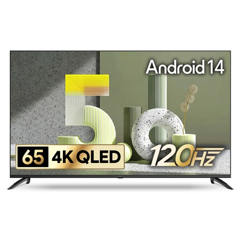 더함 CHIQ 4K UHD QLED DLG 120Hz 돌비 AI 스마트 구글5.0 TV, 165cm(65인치), UA651QLED Google5.0 120Hz 2025, 무타공 벽걸이형(추가비용발생), 방문설치