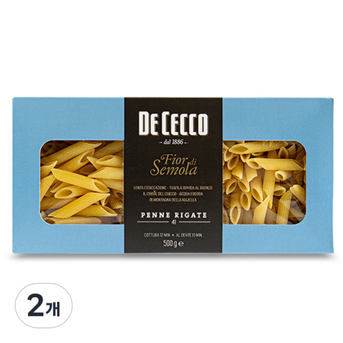데체코 피오르디세몰라 펜네 리가테 파스타, 500g, 2개
