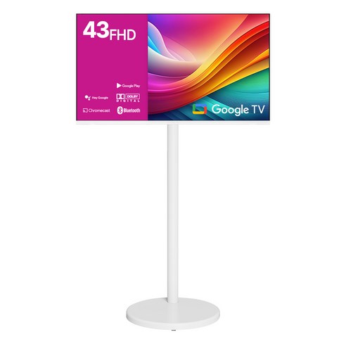 와이드뷰 FHD LED 스마트 TV + 삼탠바이미 이동식 거치대 화이트 세트, 109cm(43인치), GTWV430FHD11(TV), EKWBYME38(거치대), 고객직접설치