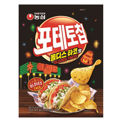 농심 포테토칩 올디스타코맛, 1개, 50g