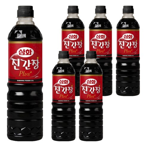 [삼화] 진간장 플러스, 900ml, 6개