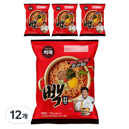 빽쿡 빽라면 115g, 12개