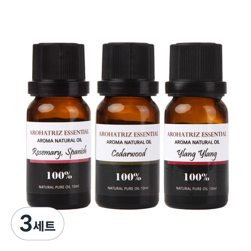 아로하트리즈 에센셜오일 로즈마리 + 시더우드 + 일랑일랑, 10ml, 3개