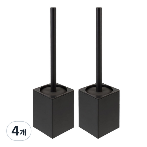 모나코올리브 무타공 감성호텔 알루미늄 변기 청소솔, 블랙, 4개
