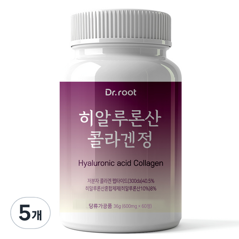 닥터루트 300Da 저분자 피쉬콜라겐 히알루론산 타블렛 500mg, 60정, 5개