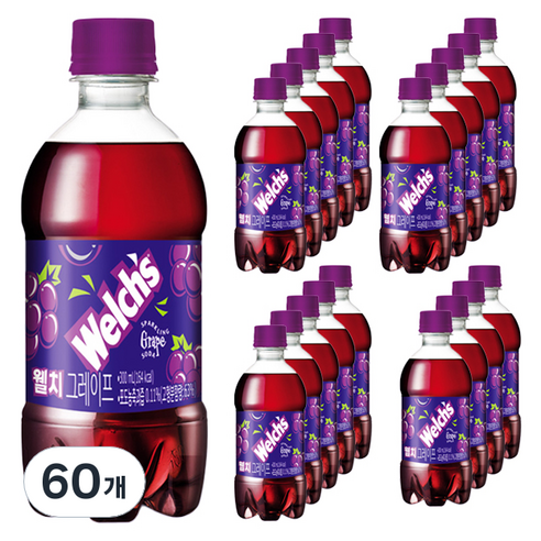 웰치스 소다 그레이프 탄산음료, 300ml, 60개