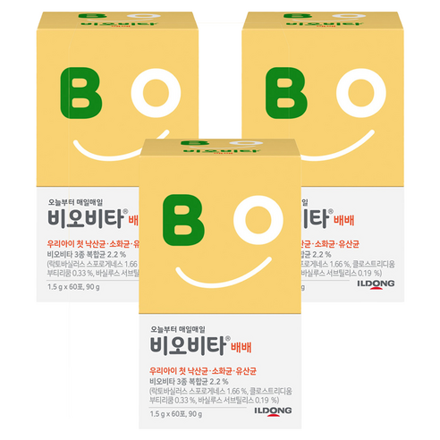 비오비타 배배 유아 유산균, 60회분, 3개