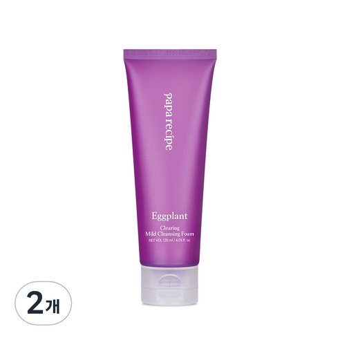 파파레서피 가지 클리어링 마일드 클렌징 폼, 2개, 120ml