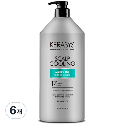 케라시스 두피 쿨링 단백질 샴푸, 1.5L, 6개