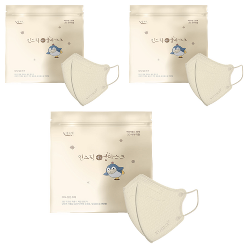 폴메이드 인스픽 -3°C 쿨 마스크, 25개입, 3개, 베이지