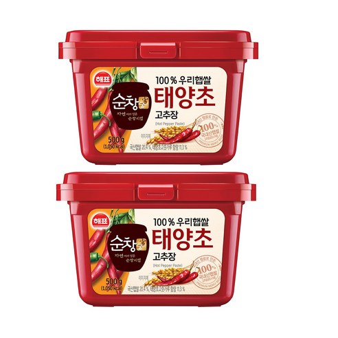 순창궁 우리햅쌀 태양초 고추장, 500g, 2개