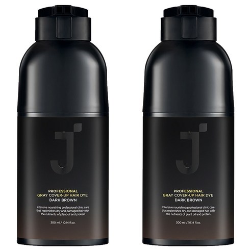 제이숲 프로페셔널 커버업 새치 염색 300ml, 다크 브라운, 2개