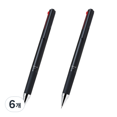 파이롯트 다기능 젤잉크 쥬스업 4색 다색펜 0.4mm, 블랙, 6개
